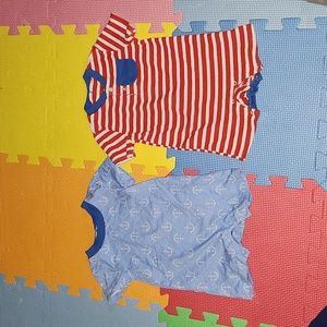 Chick peas size 3-6 months short sleeve shorts onesies, like new